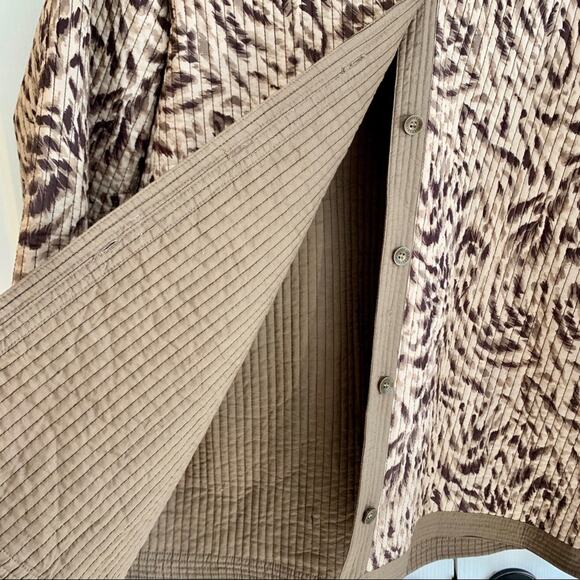 Alfred Dunner Jacket Cotton Brown Tan Quilted Button Up Lightweight Size 16 - Picture 7 of 8